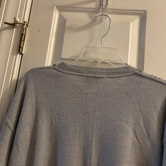 Men's Grey Saks Fifth Avenue Geometric Pattern L/S Sweater Size L